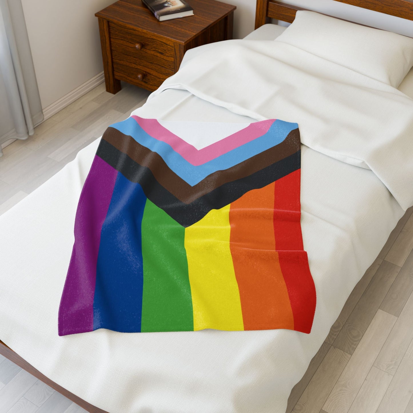 Pride Colors Velveteen Plush Blanket - Cozy & Vibrant LGBTQ+ Throw for Celebrations