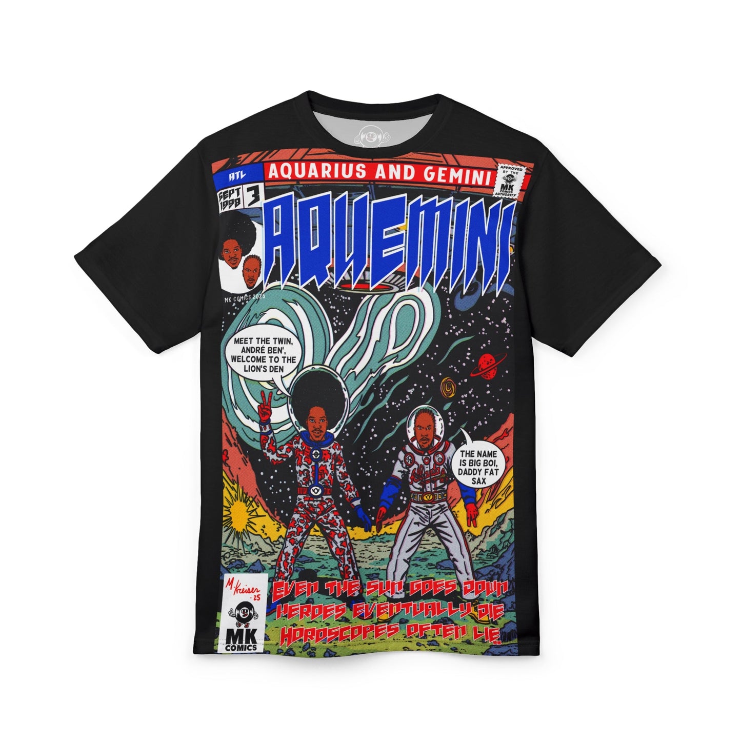 Aquemini - Comic Book Art - Unisex Cut & Sew Tee (AOP)