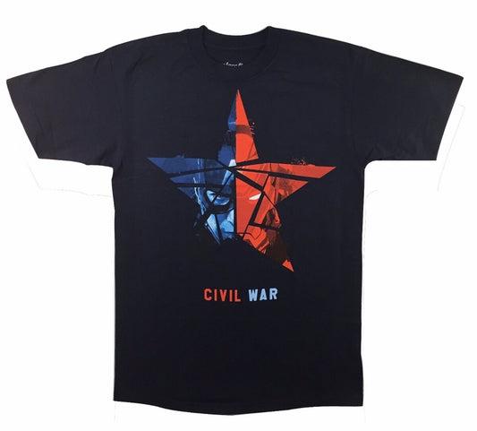 Captain America Civil War Red Blue Star Adult T-Shirt - clothing by TeeHivey.com