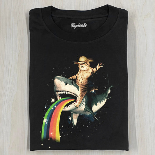 FANTASY COWBOY KITTEN TEE - clothing by TeeHivey.com (Image 1)