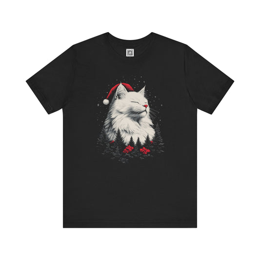 Festive Cat Graphic Tee Style001