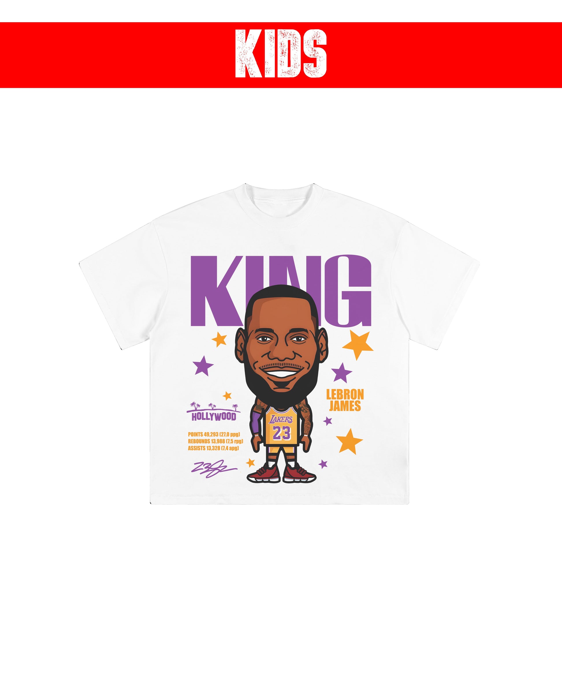 LEBRON CARTOON KIDS TEE - clothing by TeeHivey.com (Image 1)