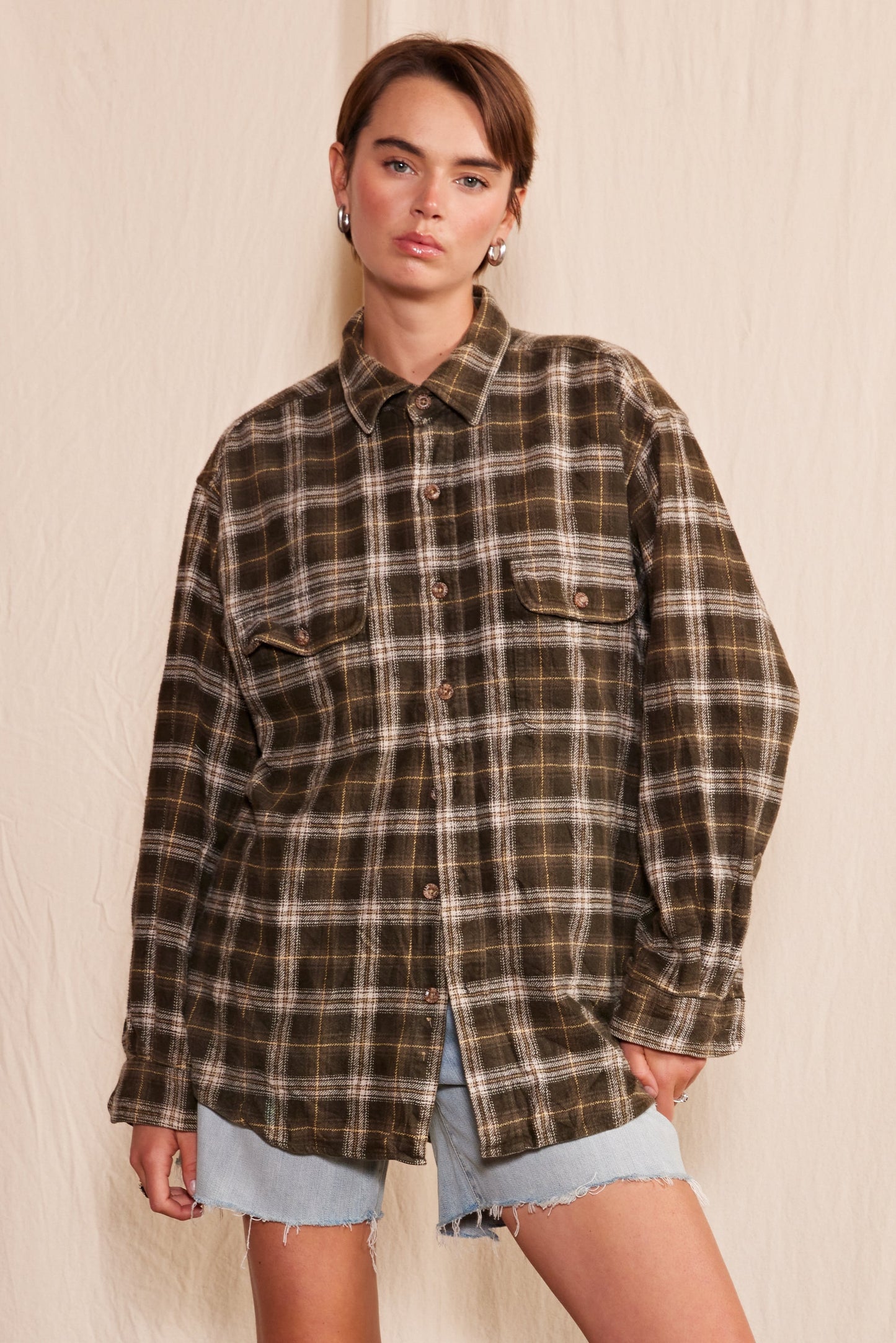 Artisan Hand-Painted Abstract Harmony Plaid Shirt - clothing by TeeHivey.com (Image 3)