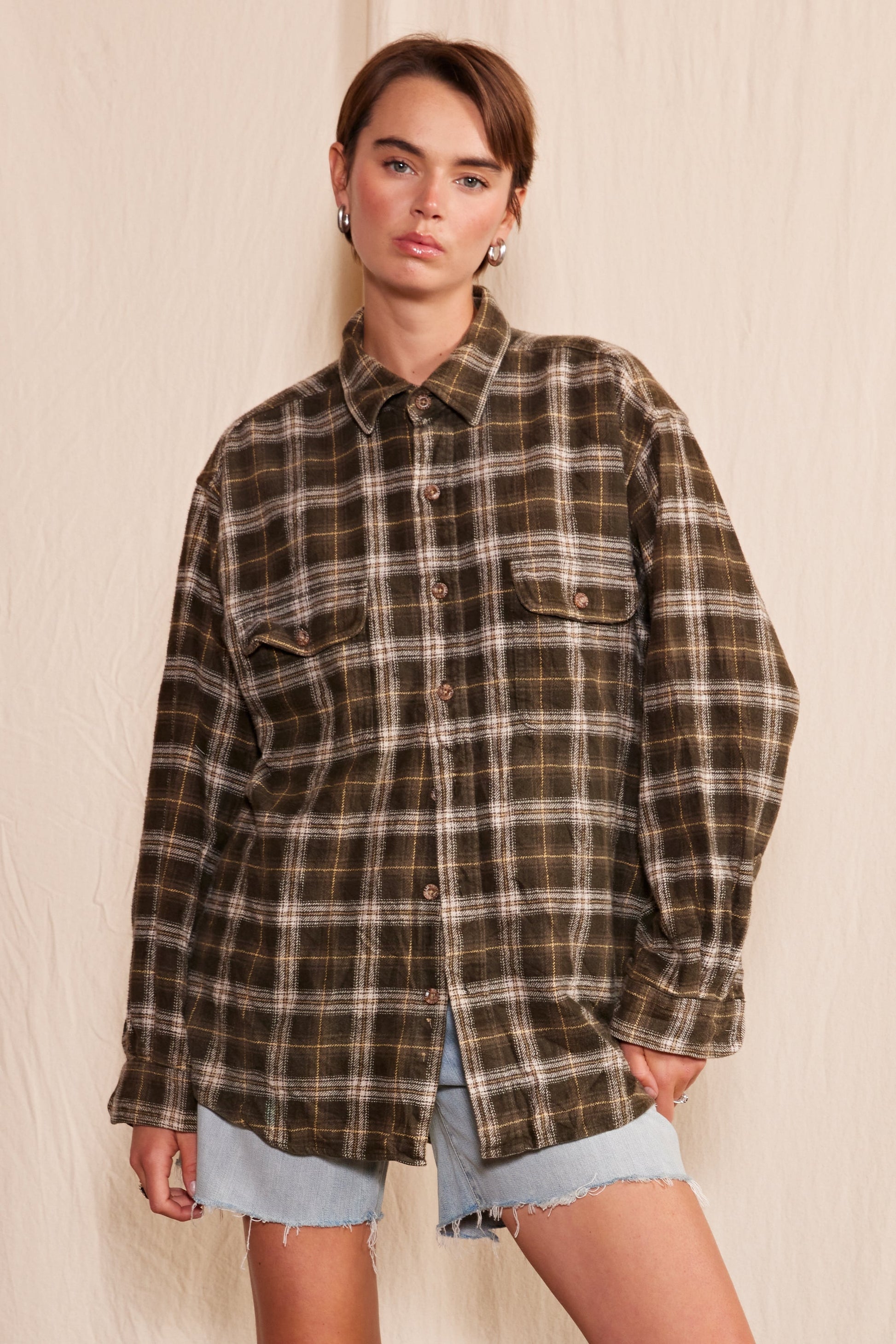 Artisan Hand-Painted Abstract Harmony Plaid Shirt - clothing by TeeHivey.com (Image 3)
