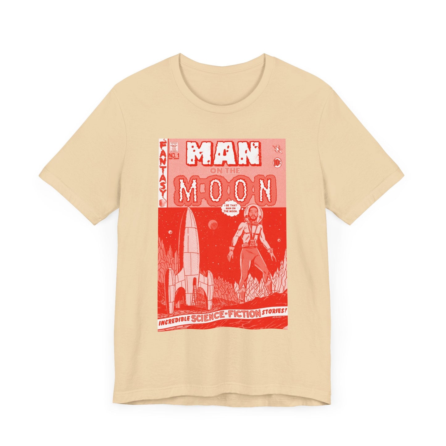 Man on the Moon - RED VARIANT - Unisex Jersey Short Sleeve Tee
