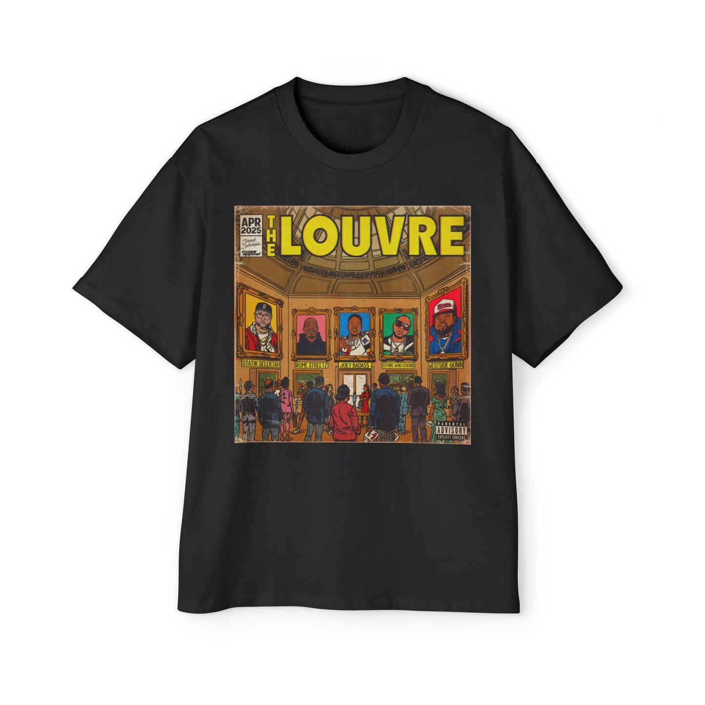 The Louvre - Men's Heavy Oversized Tee - clothing by TeeHivey.com (Image 4)