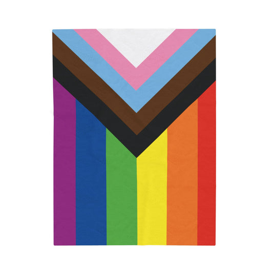 Pride Colors Velveteen Plush Blanket - Cozy & Vibrant LGBTQ+ Throw for Celebrations
