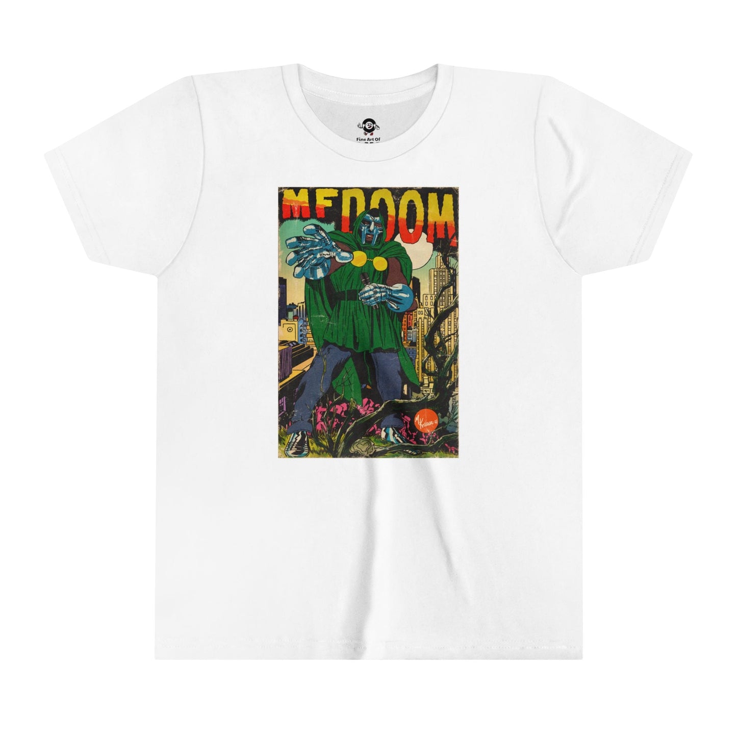 KIDS - DOOM - Comic Book Art - Youth Short Sleeve Tee - clothing by TeeHivey.com (Image 3)