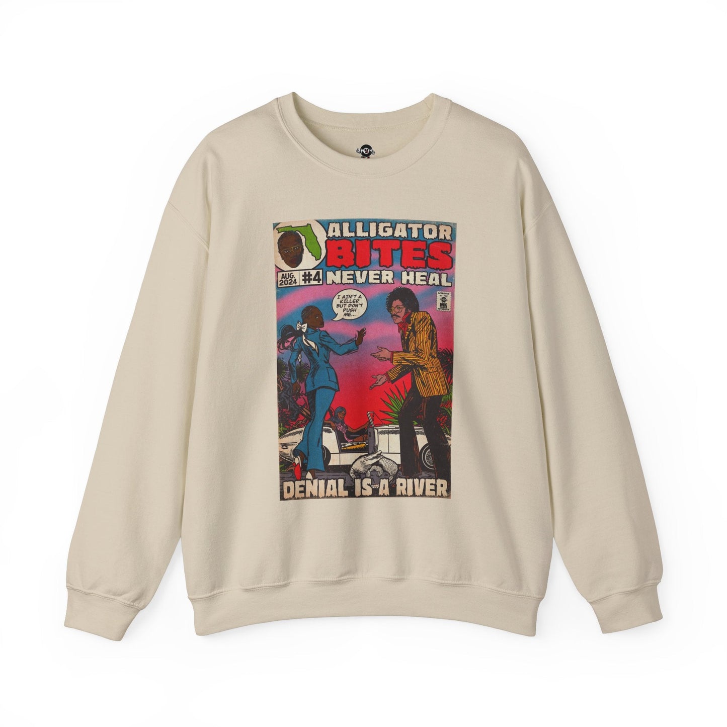 Denial is a River - Alligator Bites - Unisex Heavy Blendâ„¢ Crewneck Sweatshirt