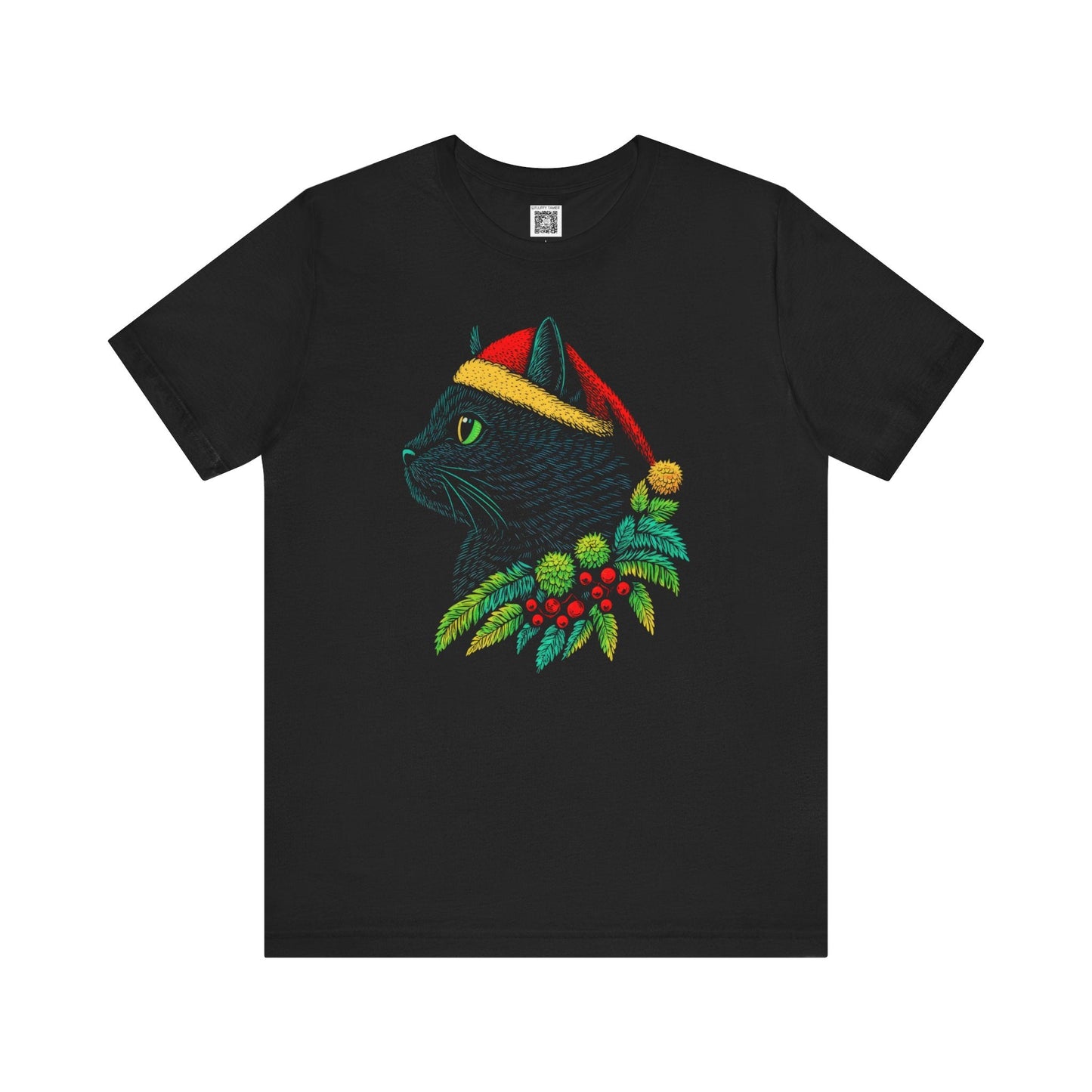 Festive Cat Graphic Tee Style003