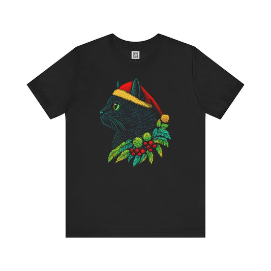 Festive Cat Graphic Tee Style003