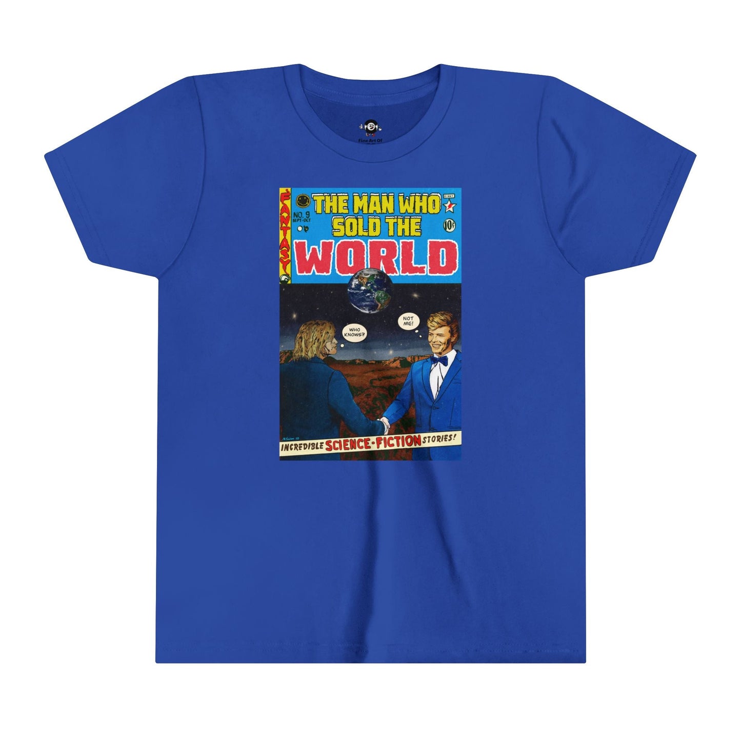 KIDS - Cobain & Bowie - The Man Who Wold The World - Youth Short Sleeve Tee - clothing by TeeHivey.com (Image 1)