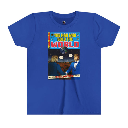 KIDS - Cobain & Bowie - The Man Who Wold The World - Youth Short Sleeve Tee - clothing by TeeHivey.com (Image 1)