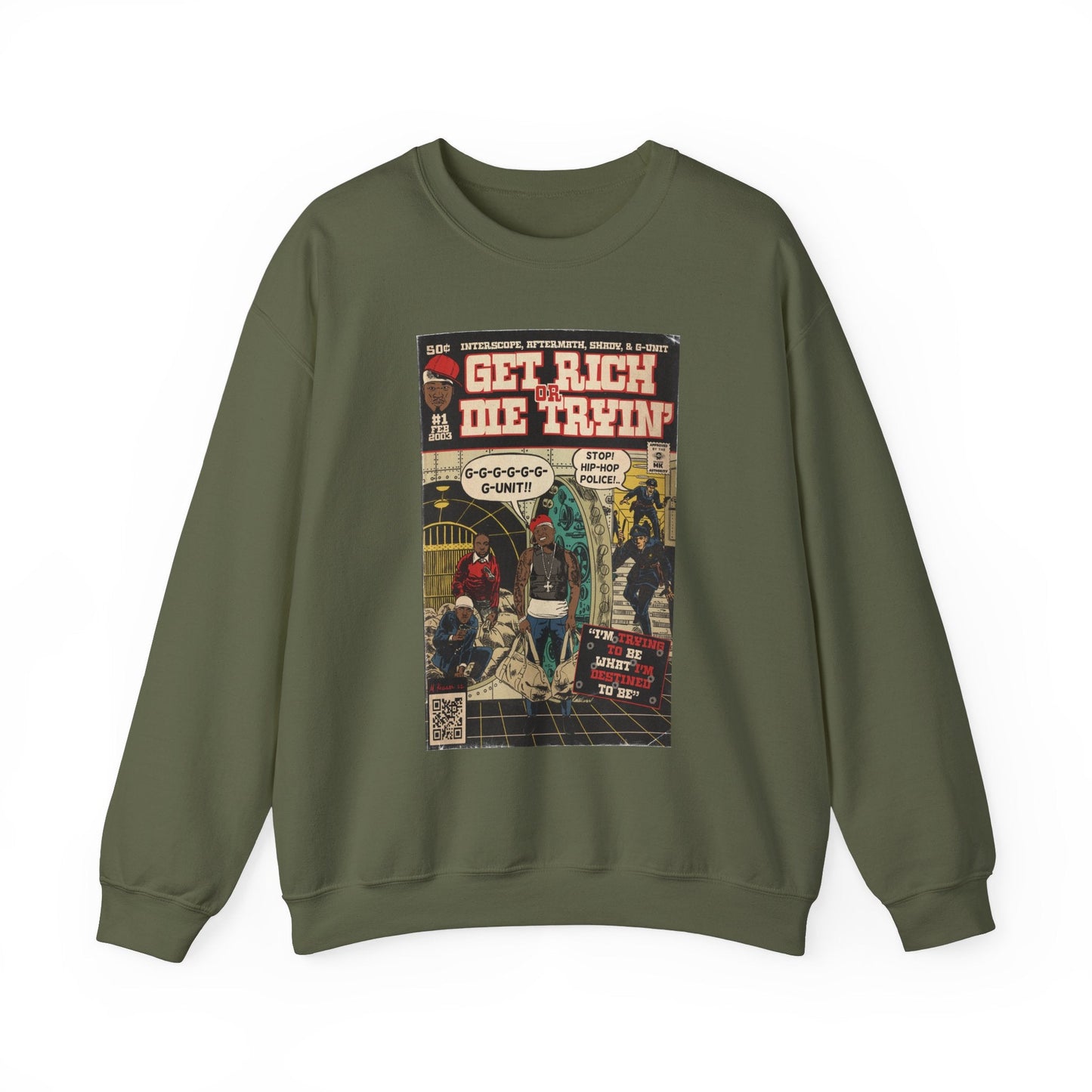 Get Rich Or Die Tryin - Comic Art - Unisex Heavy Blendâ„¢ Crewneck Sweatshirt