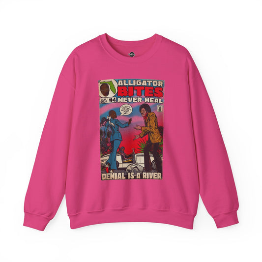 Denial is a River - Alligator Bites - Unisex Heavy Blendâ„¢ Crewneck Sweatshirt