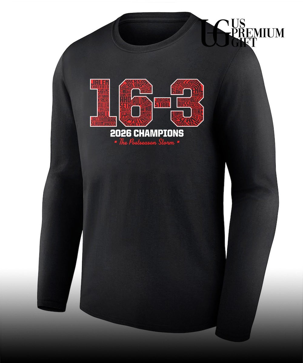 16-3 2026 Champs Carolina Hurricanes hockey Champions the Postseason Storm shirt