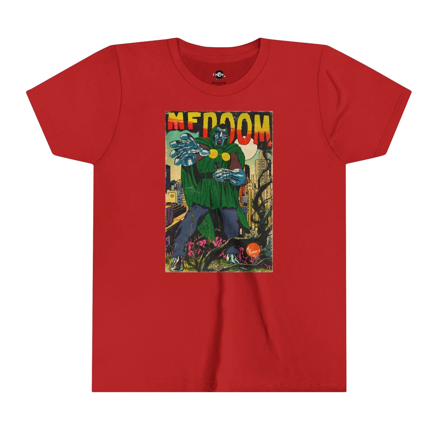 KIDS - DOOM - Comic Book Art - Youth Short Sleeve Tee - clothing by TeeHivey.com (Image 1)