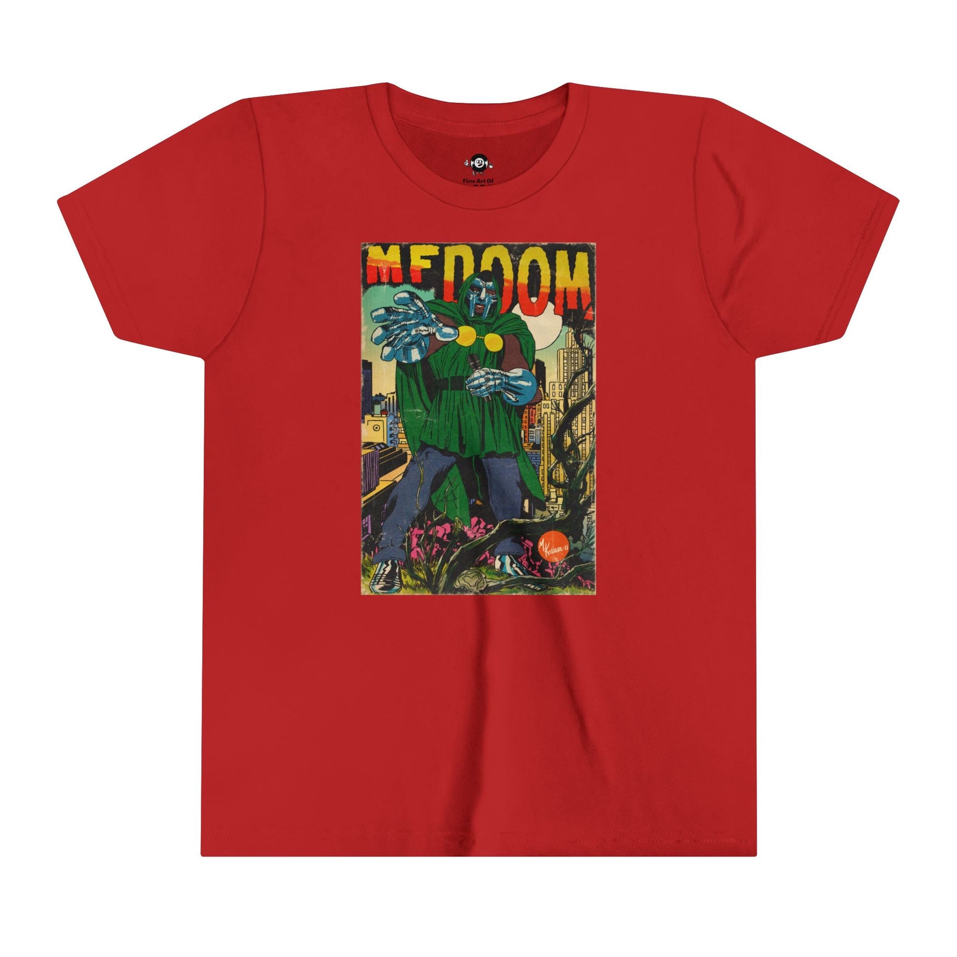 KIDS - DOOM - Comic Book Art - Youth Short Sleeve Tee - clothing by TeeHivey.com (Image 1)