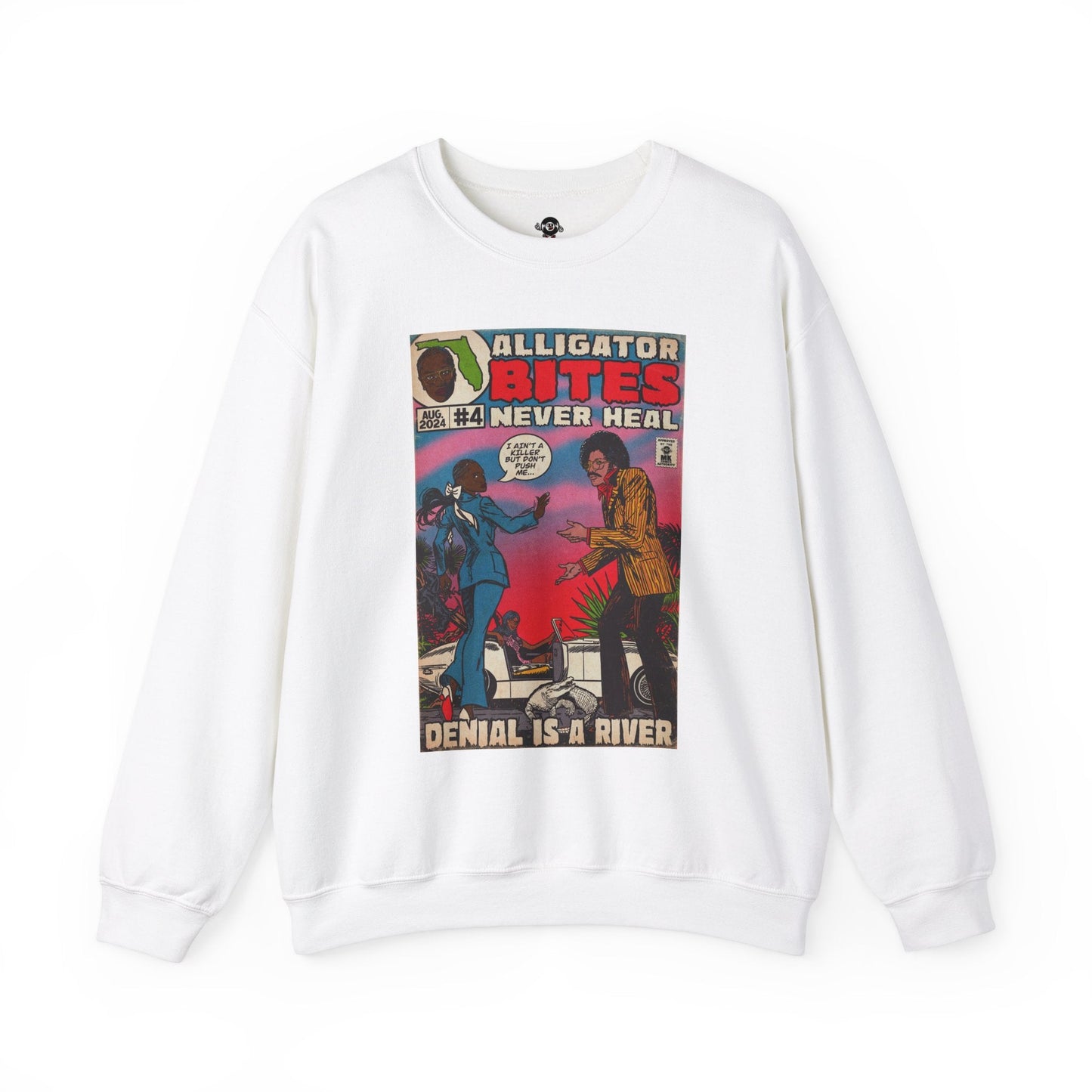 Denial is a River - Alligator Bites - Unisex Heavy Blendâ„¢ Crewneck Sweatshirt