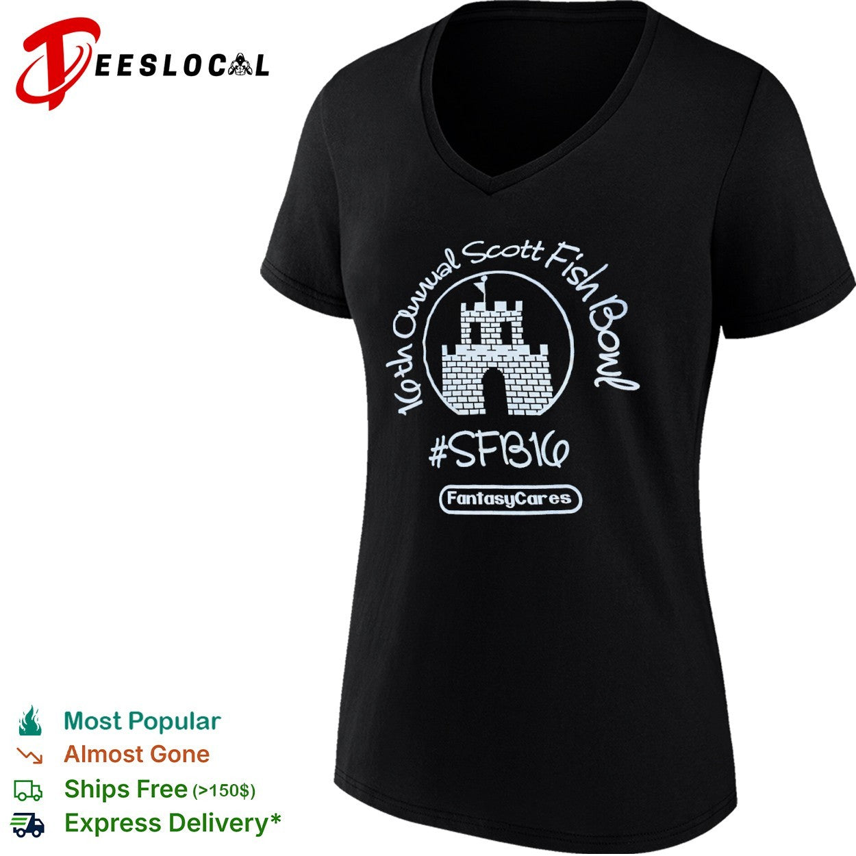16th Annual Scott Fish Bowl SFB16 FantasyCares Castle shirt