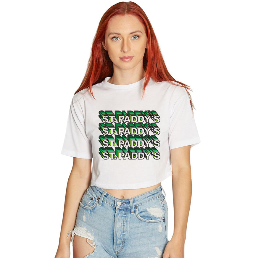 3D St. Paddy's Cropped Womens Tee Shirt