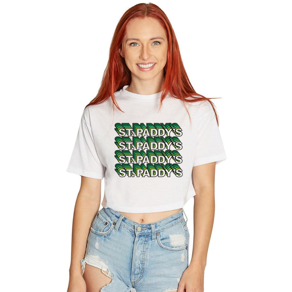 3D St. Paddy's Cropped Womens Tee Shirt