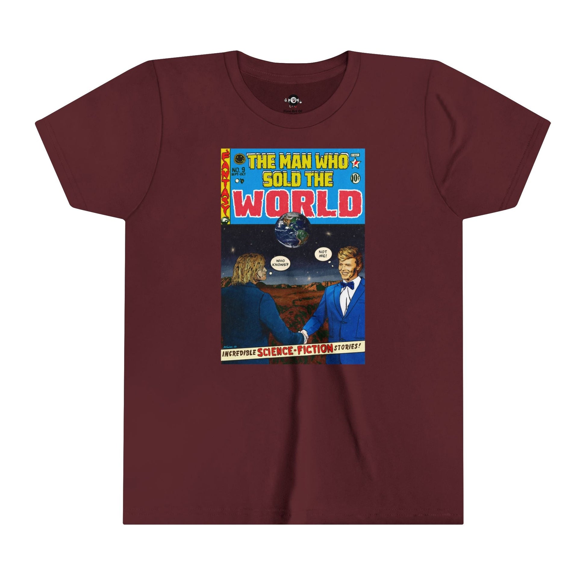 KIDS - Cobain & Bowie - The Man Who Wold The World - Youth Short Sleeve Tee - clothing by TeeHivey.com (Image 5)