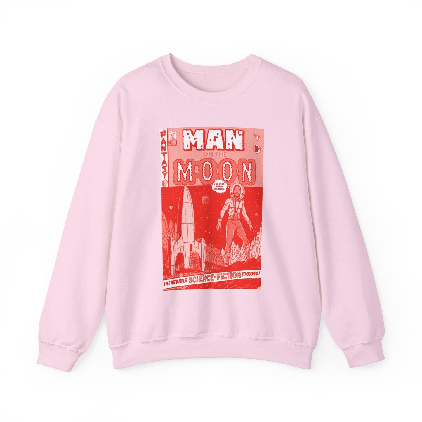 Man on the Moon - RED VARIANT - Unisex Heavy Blendâ„¢ Crewneck Sweatshirt