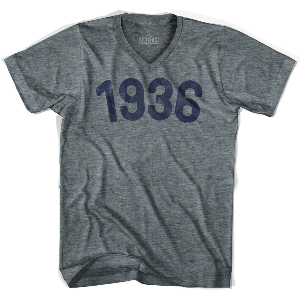 1936 Year Celebration Adult Tri-Blend V-neck T-shirt