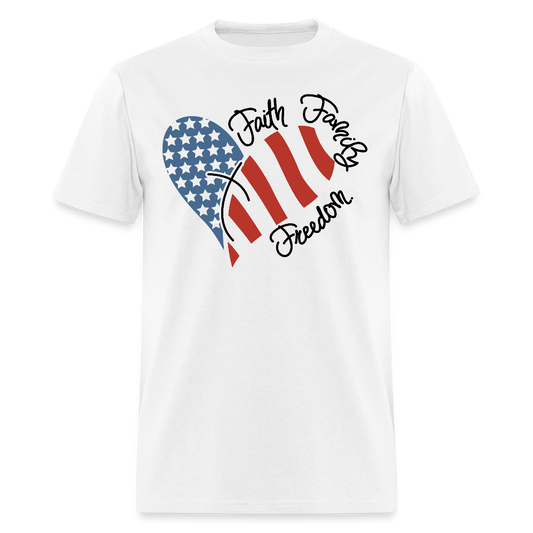 Faith Family Freedom American Flag T Shirt