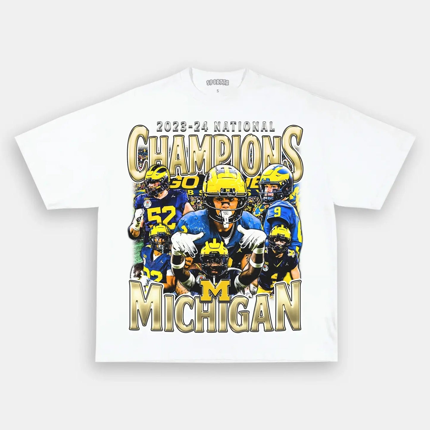 2023-24 NATIONAL CHAMPS - MICHIGAN V2 TEE Style001