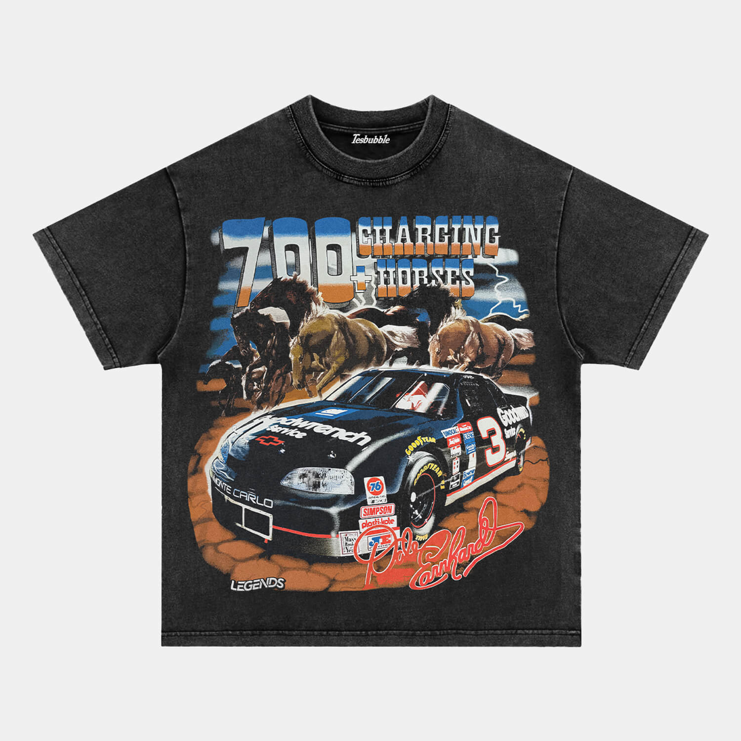 DALE EARNHARDT 700+ CHARGING HORSES TEE - clothing by TeeHivey.com (Image 2)