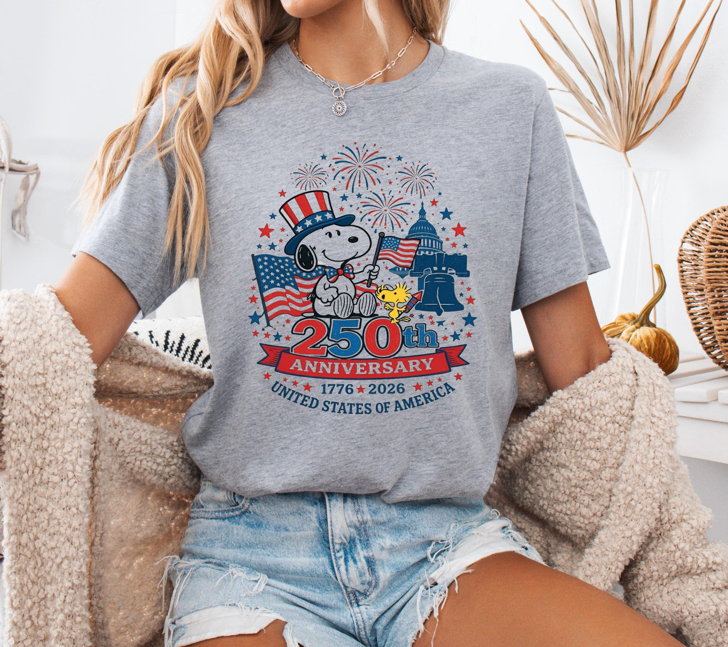 Snoopy America 250 Anniversary Patriotic Dog Cartoon Tee America Celebration (3)