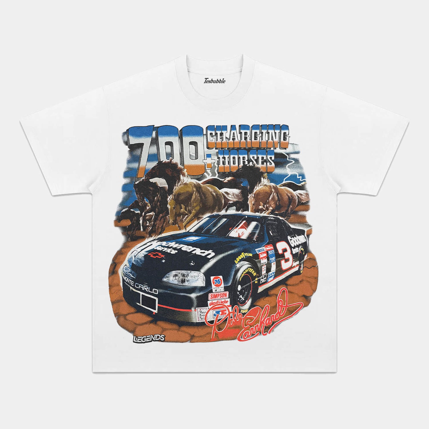 DALE EARNHARDT 700+ CHARGING HORSES TEE - clothing by TeeHivey.com (Image 3)