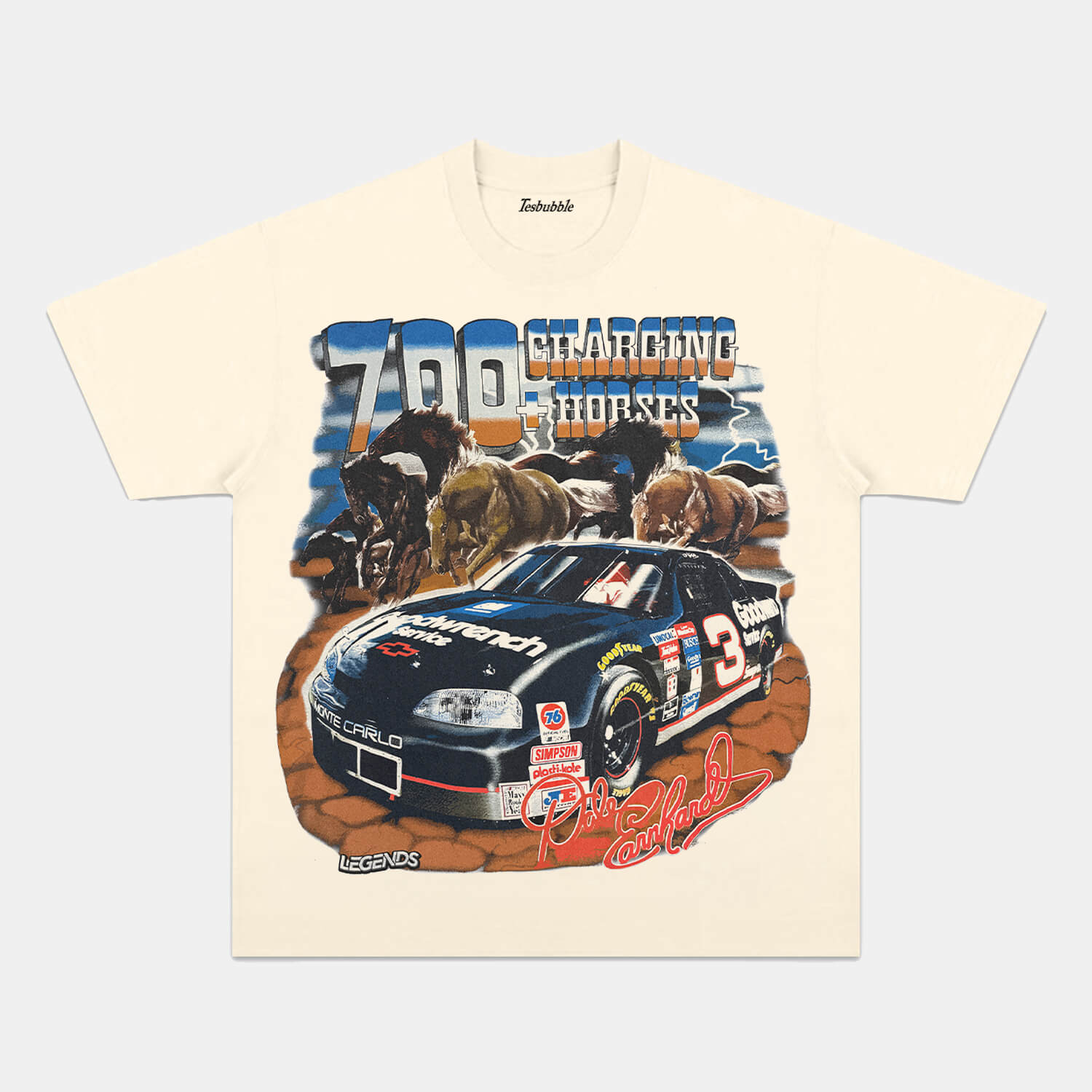 DALE EARNHARDT 700+ CHARGING HORSES TEE - clothing by TeeHivey.com (Image 4)