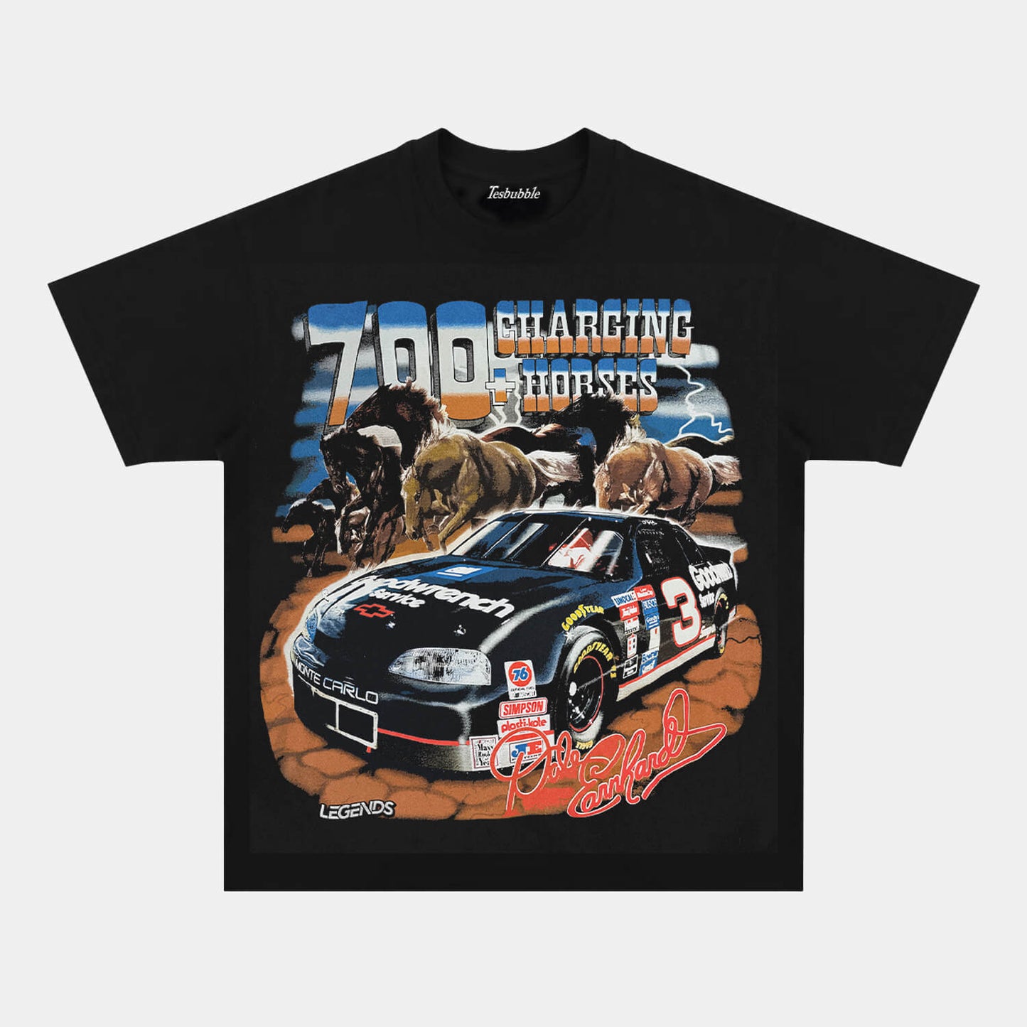 DALE EARNHARDT 700+ CHARGING HORSES TEE - clothing by TeeHivey.com (Image 1)