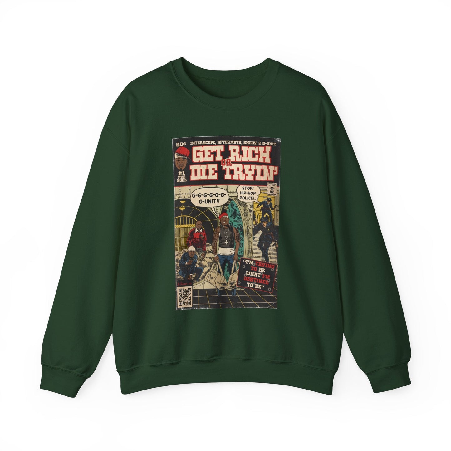 Get Rich Or Die Tryin - Comic Art - Unisex Heavy Blendâ„¢ Crewneck Sweatshirt