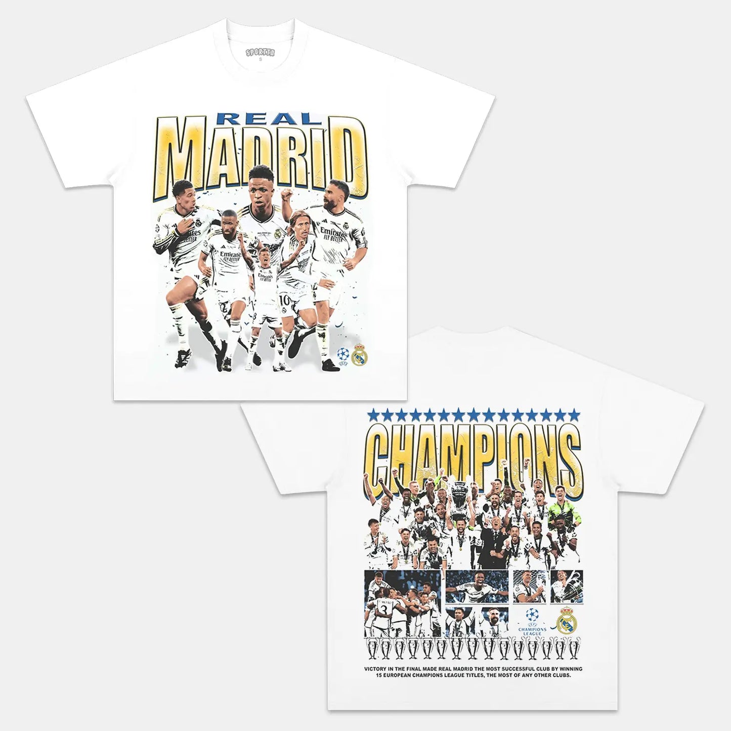 2024 UCL CHAMPS - REAL MADRID TEE Style001