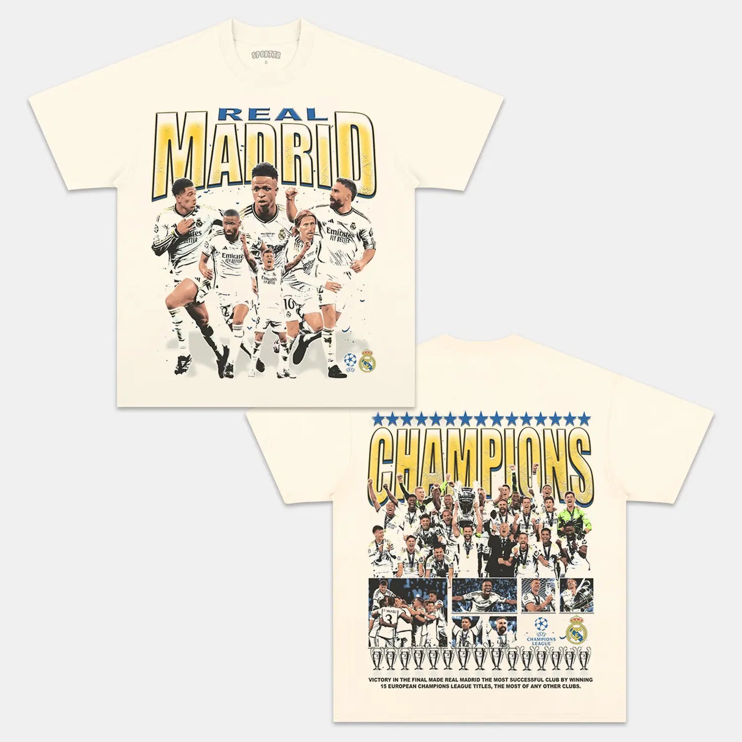 2024 UCL CHAMPS - REAL MADRID TEE Style001