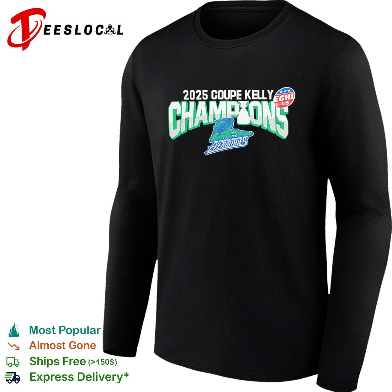 2025 Coupe Kelly Champions Florida Everblades ECHL Hockey Playoffs Winner shirt