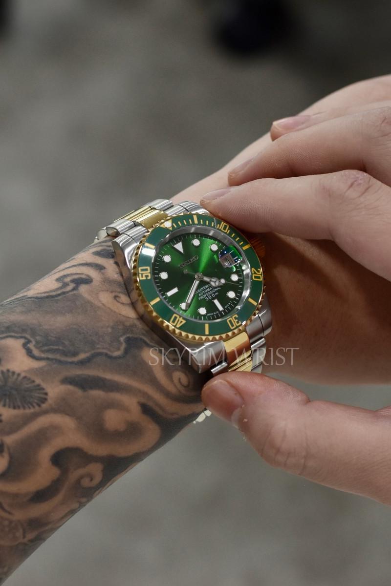 Mod Submariner Two-Tone Gold Green