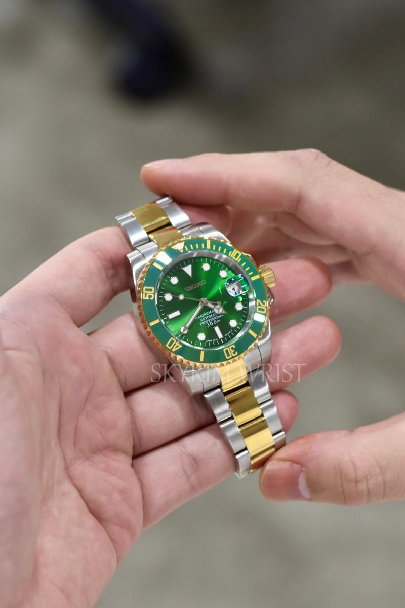 Mod Submariner Two-Tone Gold Green