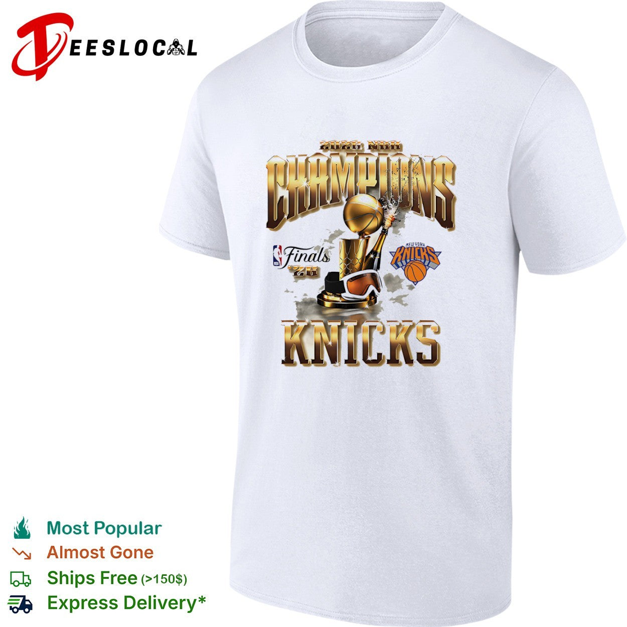 2026 NBA Champions New York Knicks Finals Celebration Trophy basketball shirt