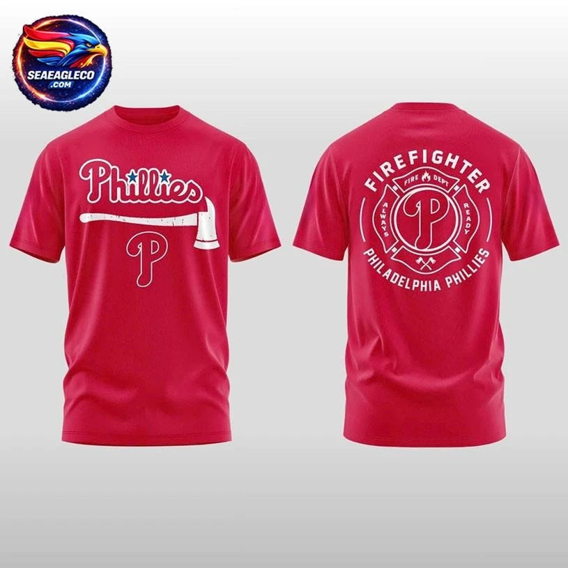2026 Philadelphia Phillies Firefighter Application Two Sided Shirt