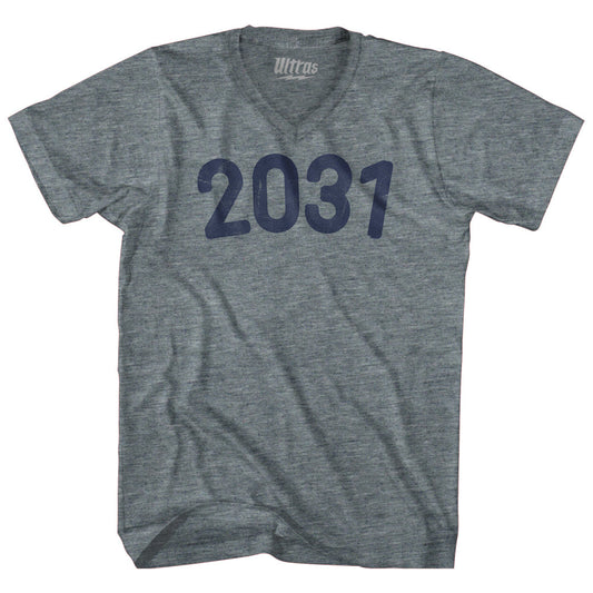 2031 Year Celebration Tri-Blend V-neck Womens Junior Cut T-shirt