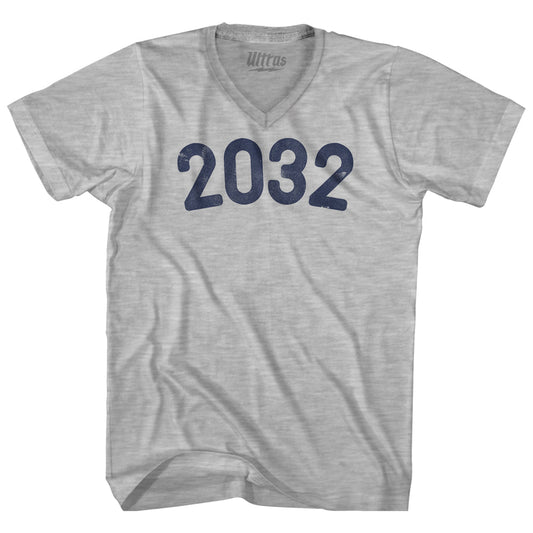 2032 Year Celebration Adult Cotton V-neck T-shirt