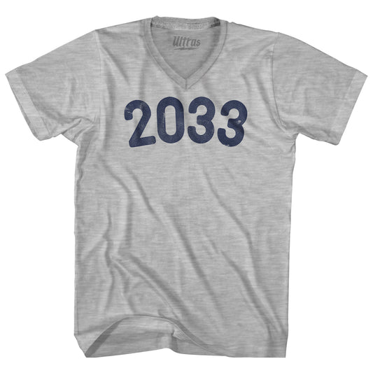 2033 Year Celebration Adult Cotton V-neck T-shirt