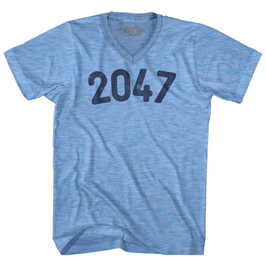 2047 Year Celebration Adult Tri-Blend V-neck T-shirt Style001