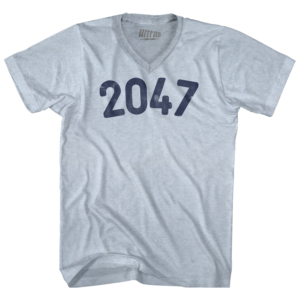 2047 Year Celebration Adult Tri-Blend V-neck T-shirt Style004