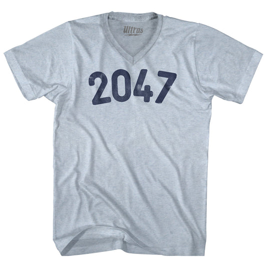 2047 Year Celebration Adult Tri-Blend V-neck T-shirt Style004